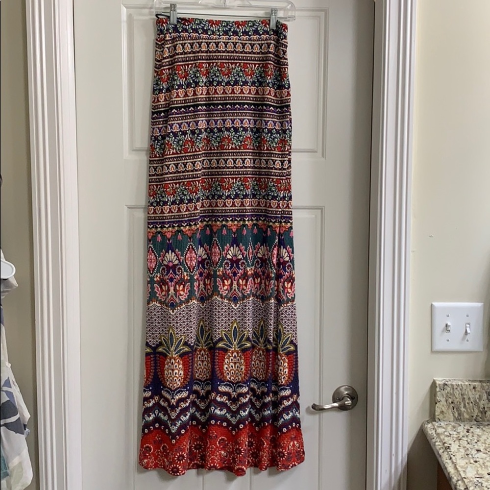 Anthropologie Farm Rio Mixed Print Maxi Skirt